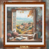 [M-ZZ6828-Весна за окном] Вышивка крестом 2026, новая серия для гостиной и столовой, простой пейзаж