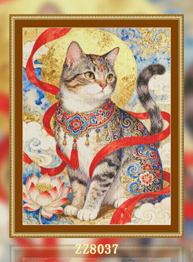 【ZZ8037-敦煌仙喵】十字绣2026新款小件线绣客厅餐厅简约猫咪系