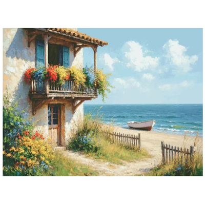 【ZZ8410-浪漫海景房】十字绣2026新款客厅卧室油画风景系列简约