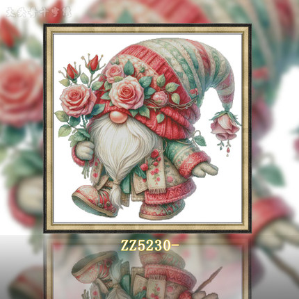 【ZZ5230-蔷薇小矮人】十字绣2025新款手工客厅卧室小件可爱卡通