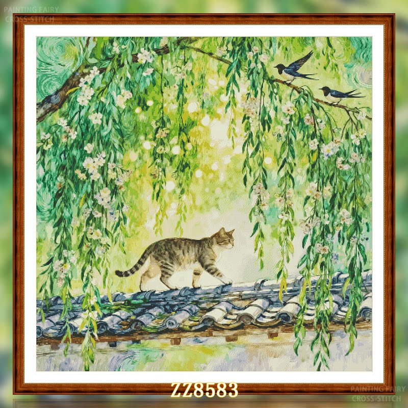 【ZZ8583-春日猫咪】十字绣2026年新款客厅餐厅简约猫咪动物系列