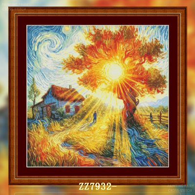 【ZZ7932-梵高系列之日出】十字绣2025新款线绣客厅卧室玄关