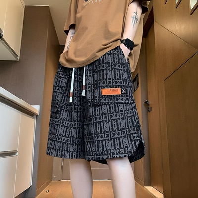潮流美式夏季新款薄款休闲短裤男中裤男款男生裤子男士休闲五分裤