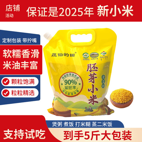 2025年新米赤峰金苗k1胚芽黄小米5斤新小米煮粥煮饭软糯营养丰厚