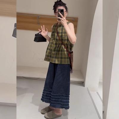 法式高级感独特小个子无袖上衣2025年早春设计感时尚阔腿裤套装女