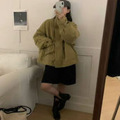 工装 风宽松百搭休闲小立领棉服女冬季 加厚保暖棉衣上衣S33