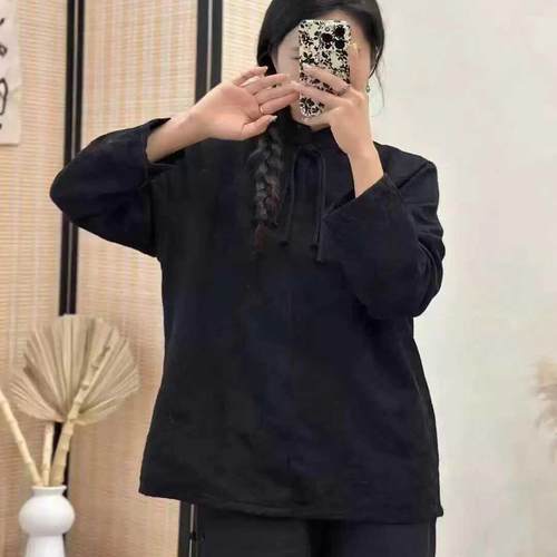 粒盘扣国风文艺复古衬衫