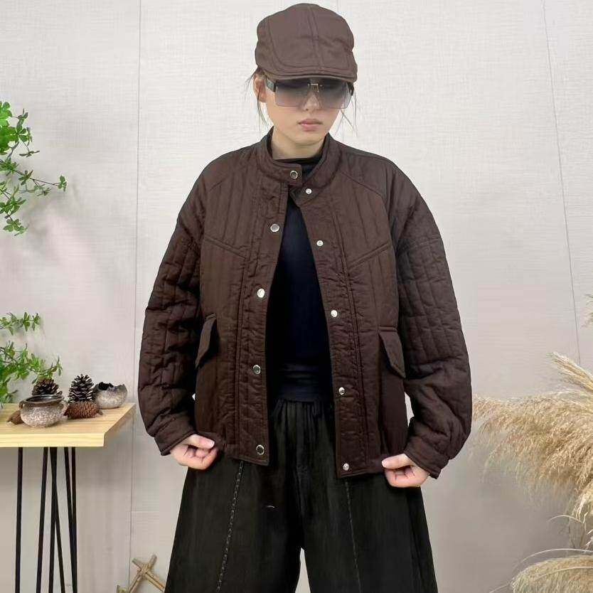 休闲百搭短款显瘦棉服通勤