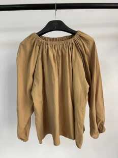 上衣女G45 春夏慵懒气质飘逸轻盈落肩宽松遮肉长袖 衬衫