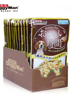 日本多格漫美味时间7岁以上老犬低脂肪鸡肉罐包100g*12包 狗湿粮