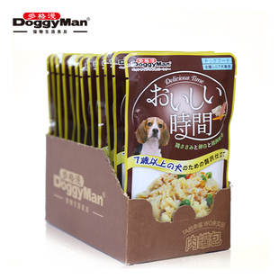 狗湿粮 日本多格漫美味时间7岁以上老犬低脂肪鸡肉罐包100g 12包