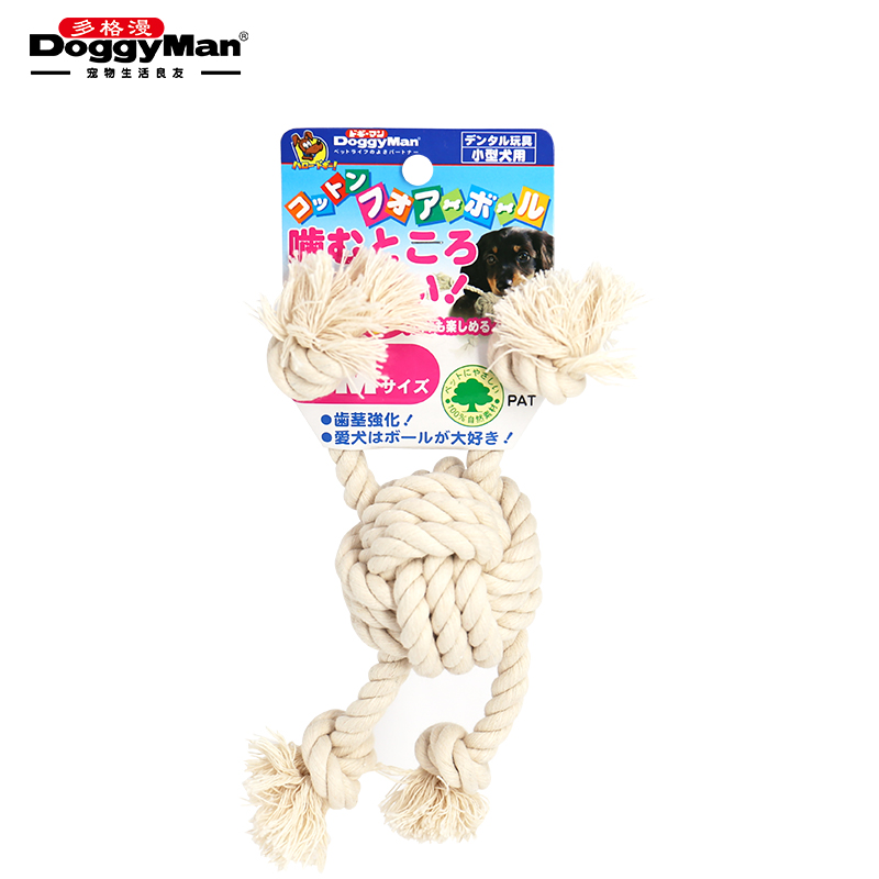 日本多格漫天然啃咬洁齿棉绳玩具