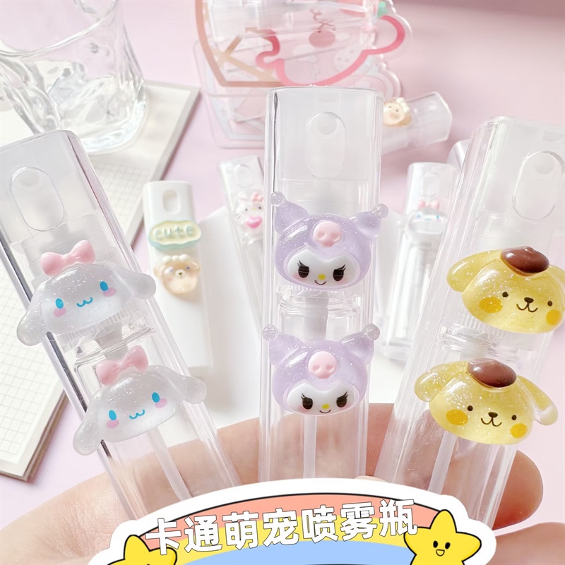 卡通透明猫咪喷雾瓶迷你便携分装瓶旅行户外随身酒精驱蚊液喷瓶