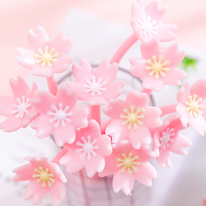 创意中性可爱考试签字笔水笔樱花