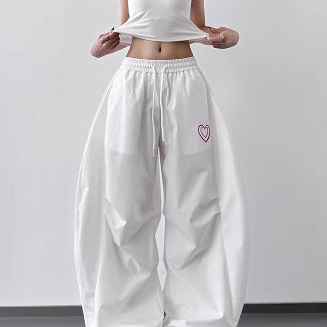 美式复古工装裤男女潮牌字母休闲