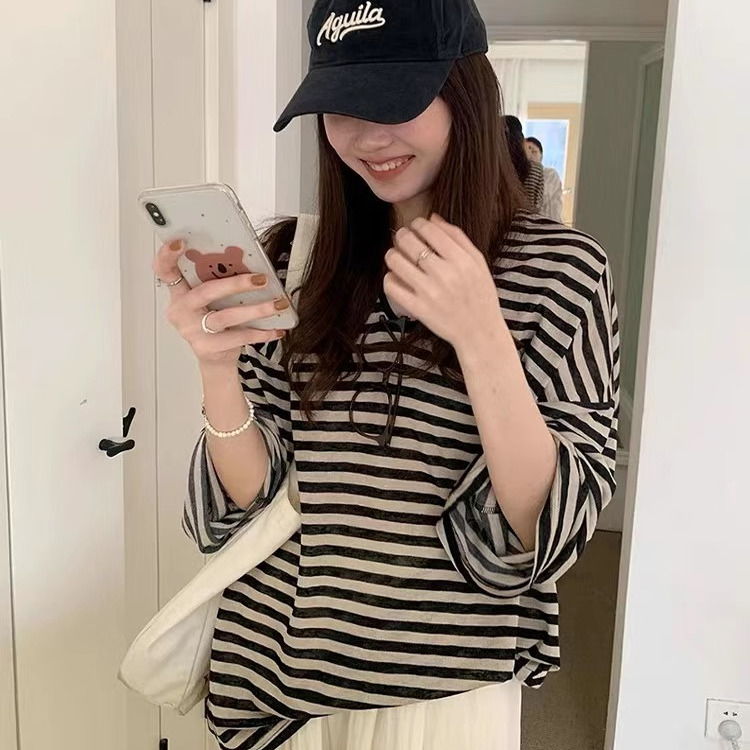 防晒罩衫夏季薄款针织长袖T恤女