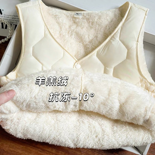 清仓捡漏！羊羔绒棉马甲女配大衣高级感内搭马甲内胆加绒加厚保暖