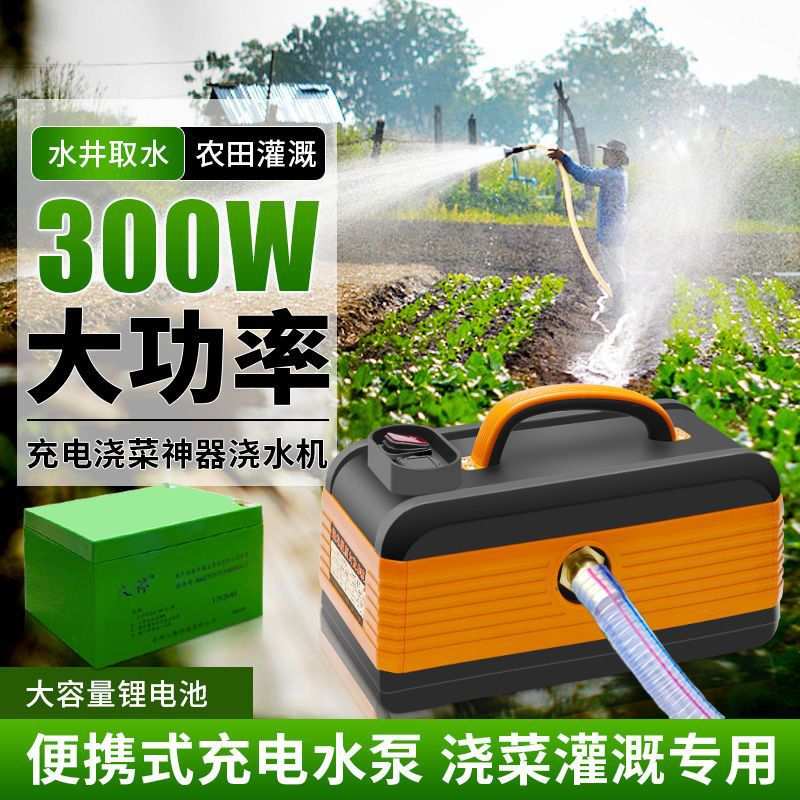 充电式菜园浇水神器浇水机电动抽水机农用灌溉深井自吸泵24v水泵