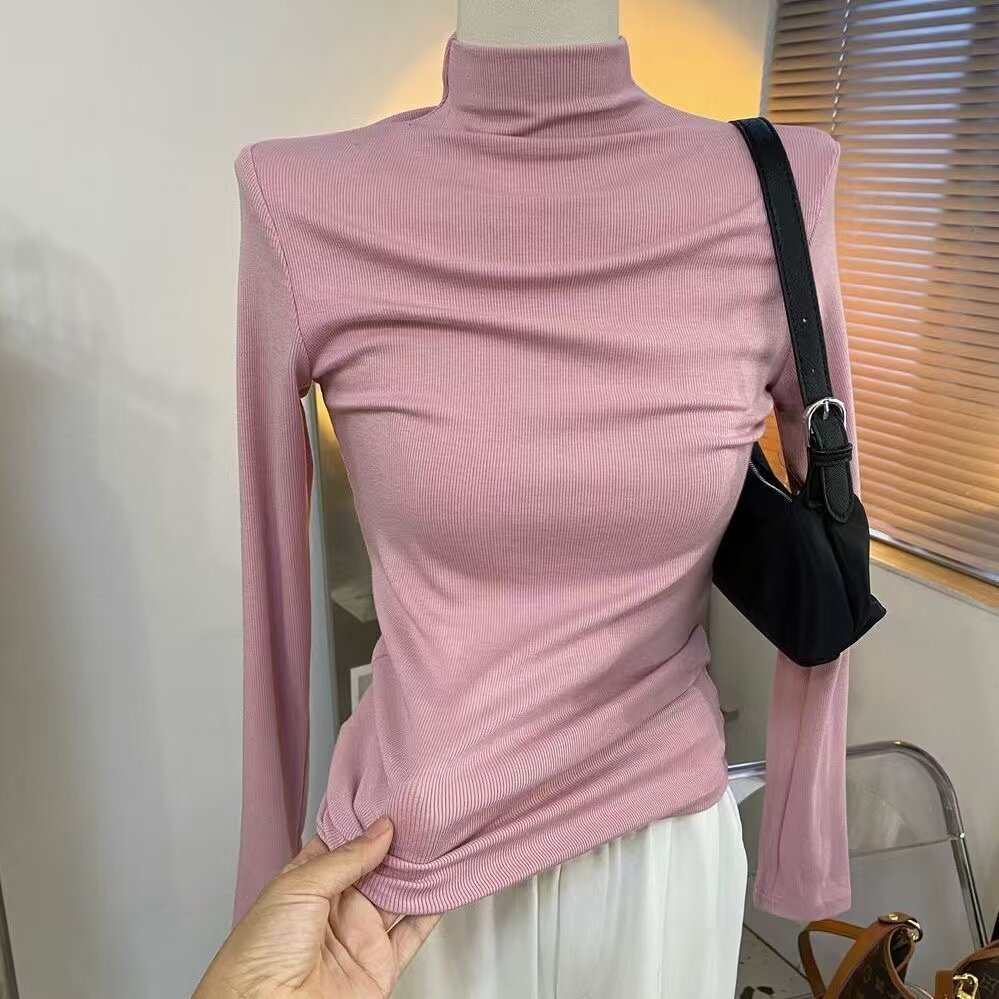 韩版ins莫代尔打底衫女纯棉洋毛针织衫