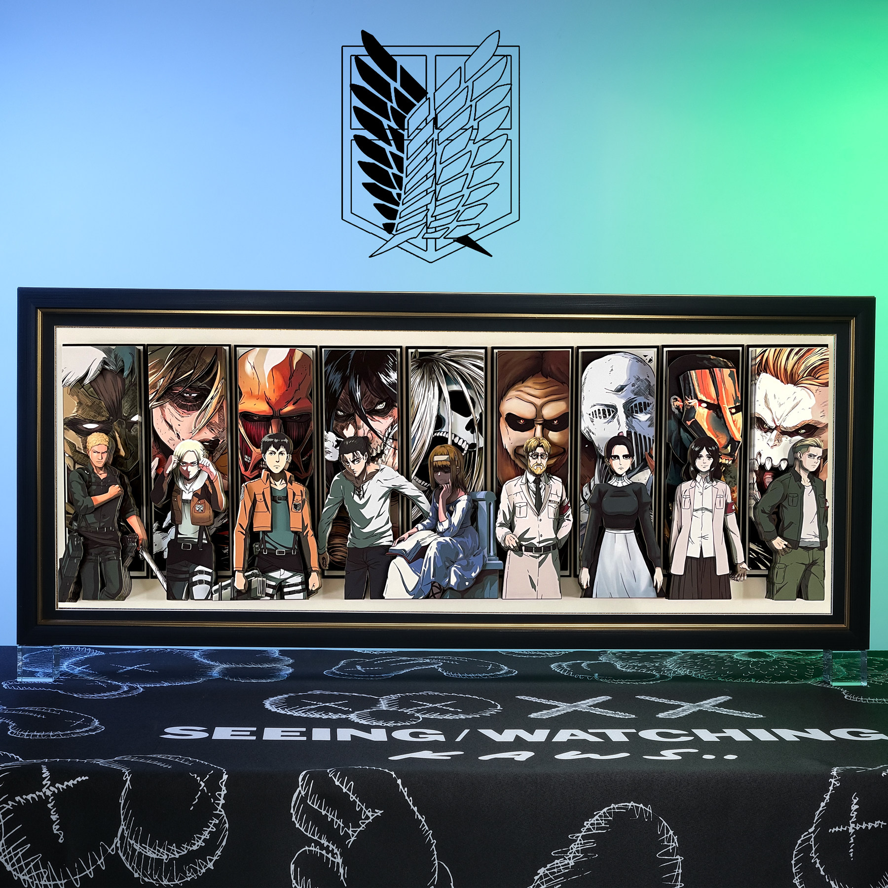 进击的巨人九大巨人形态动漫立体画沙发背景装饰画客厅卧室大挂画