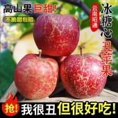 包邮 正宗云南昭通丑苹果冰糖心新鲜水果当季 整箱 10斤红富士丑萍果