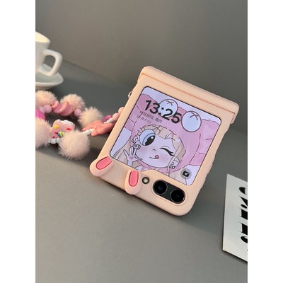 适用三星zflip7fe手机壳铰链zFlip6折叠屏w23flip创意个性zflip4/3手提w24flip外壳zflip5中轴全包zflip7可爱