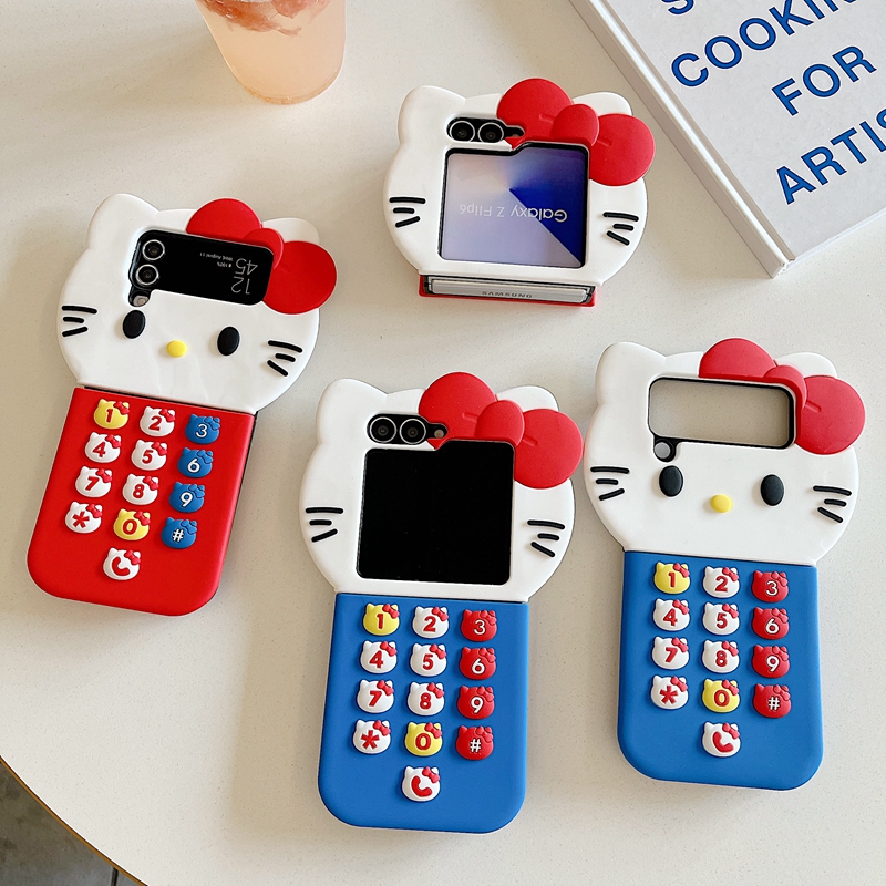 凯蒂猫hellokitty适用三星zflip6手机壳galaxyzflip5折叠屏zflip4硅胶软壳zflip3创意w24flip可爱w23flip卡通