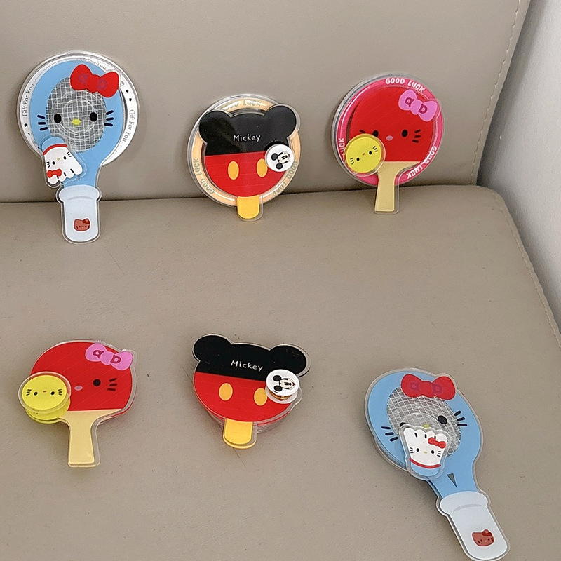 ins风可爱卡通乒乓球手机气囊支架韩国ins磁吸伸缩手机支架背贴