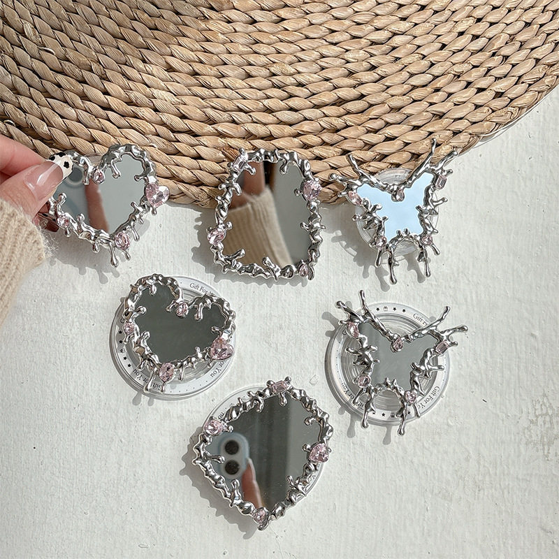 ins风爱心蝴蝶手机气囊支架韩国ins粘贴伸缩手机支架背贴