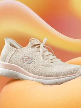 skechers斯凯奇闪穿鞋新款女子健步鞋一脚蹬舒适透气休闲鞋150263