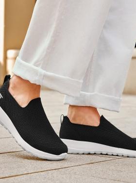 skechers斯凯奇男鞋一脚蹬健步鞋轻薄透气网布休闲鞋216170