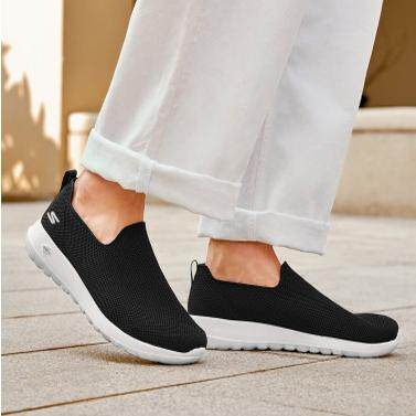 skechers斯凯奇男鞋一脚蹬健步鞋轻薄透气网布休闲鞋216170