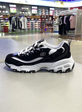 skechers斯凯奇女鞋厚底增高缓震休闲鞋一代经典熊猫鞋 11930-BKW