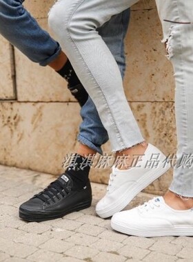 keds  女增高休闲鞋 皮面小白鞋 3.5厘米松糕底运动鞋WH57310