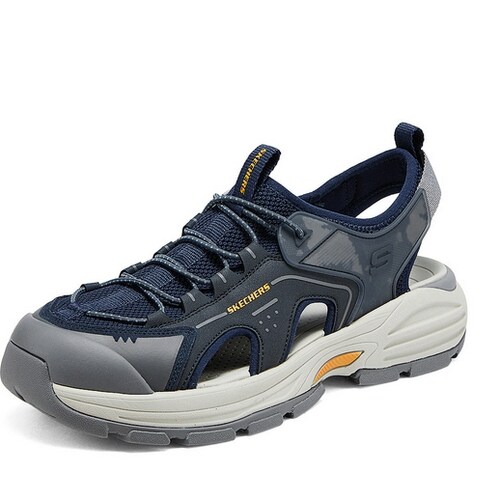skechers夏季男鞋凉鞋一脚蹬休闲运动鞋包头沙滩鞋205474