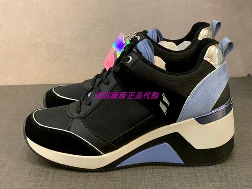 斯凯奇坡跟女鞋增高休闲鞋