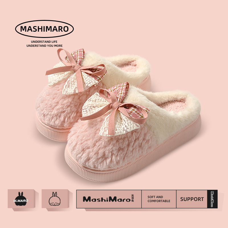 流氓兔棉拖鞋女冬天保暖加绒家用学生时尚可爱外穿棉拖鞋情侣新款