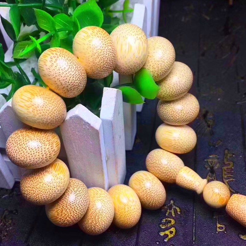 龙血金丝竹佛珠手串男20文玩老料紫檀木沉香金丝竹佛珠情侣手链女