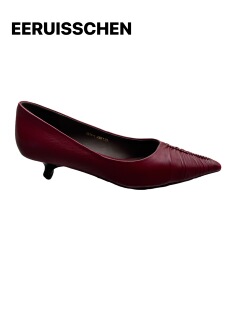 1女鞋 女单鞋 春季 手工羊皮尖头浅口时尚 新款