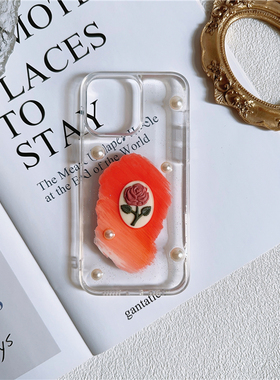一只羊玫瑰手机壳适用于苹果14plus13pro12ProX70米12PRONOVA8