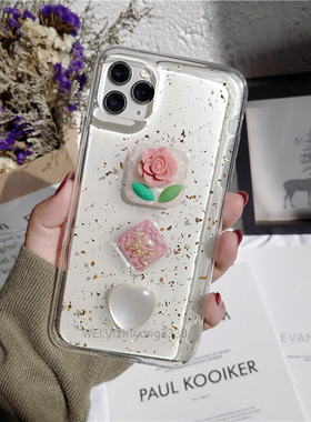 一只羊淑女玫瑰手机壳适用于苹果14plus13pro12ProX70 米10NOVA8