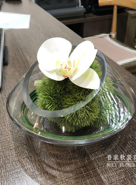 假水花整体插花现代仿真餐桌小花艺套装摆件  样板间茶几装饰花