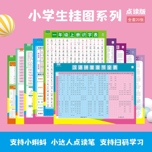 无声挂图小学生挂图幼小衔接早教认知汉语拼音字母水果音节标动物