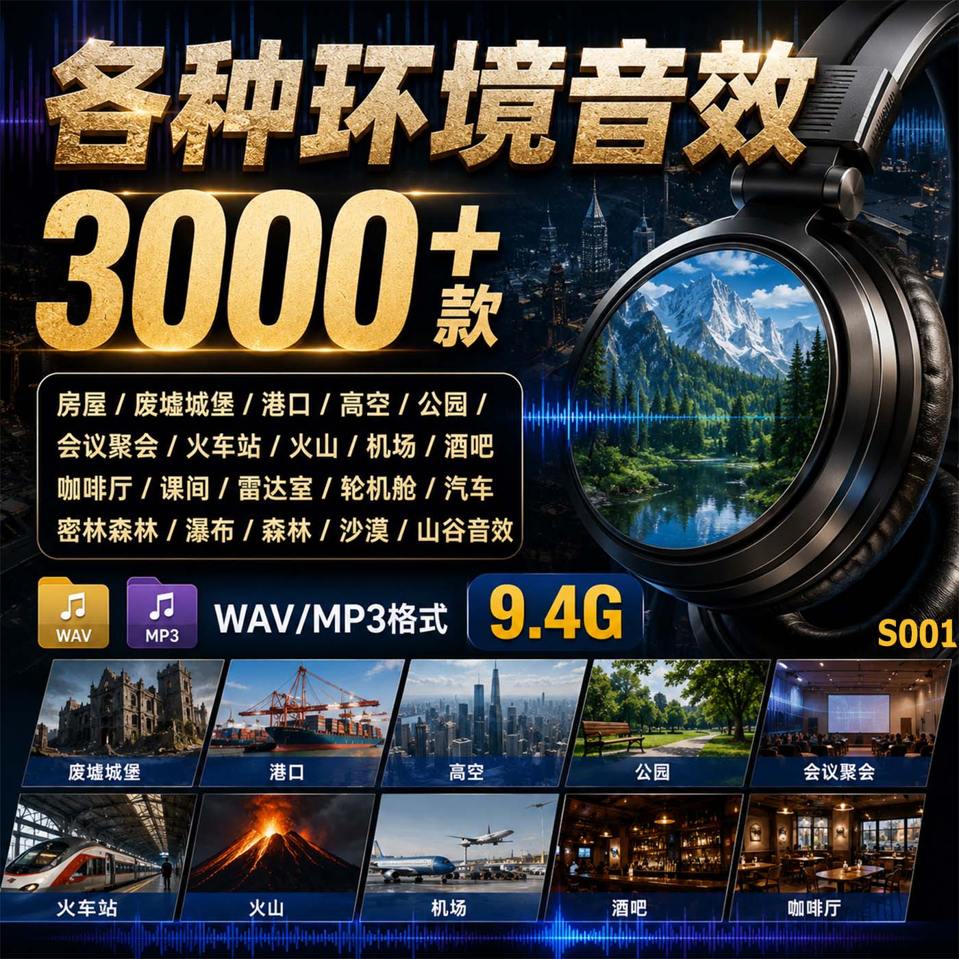 环境音效素材包城市人群人声自然样图/效果图销售