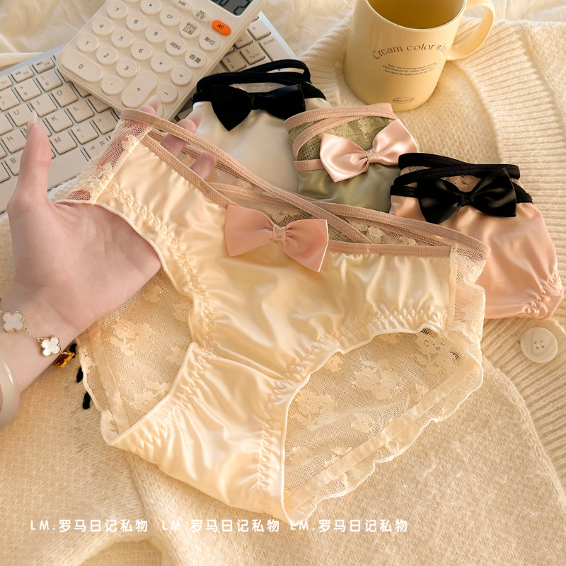 4条装甜美纯欲风内裤女生镂空性感女士2025新款小仙女短裤头