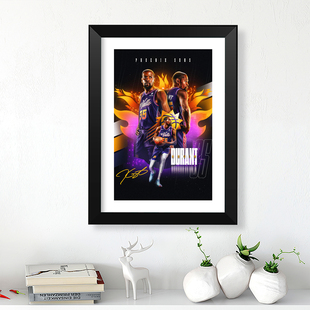 太阳队杜兰特实木相框KG经典签名照片墙摆台挂件装饰壁画礼物周边