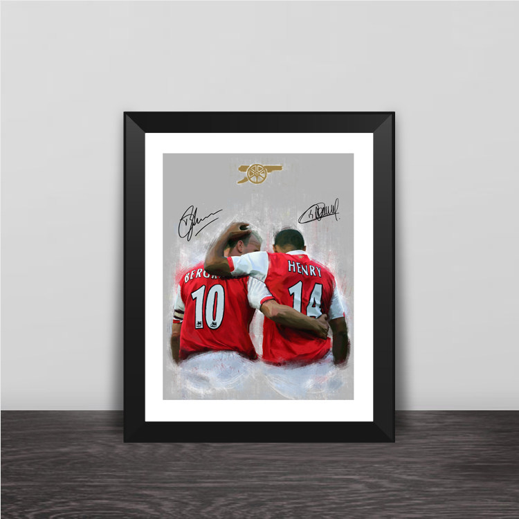 阿森纳枪手亨利博格坎普签名实木相框艺术照片墙桌挂摆件酒吧装饰