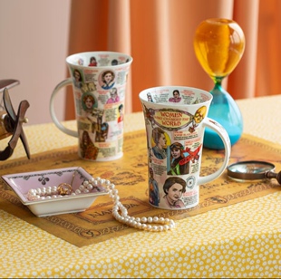 英产改变世界的女性马克杯DUNOON瑜伽骨瓷水杯女神咖啡杯音乐悠扬