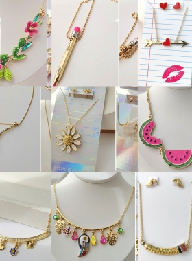 欧美外贸出口夸张夸张花朵镀真金小众设计感时尚气质高级项链女