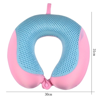 U凉枕冰垫旅行午睡护颈枕型办公室夏天枕头冰枕@可枕神器降温拆洗